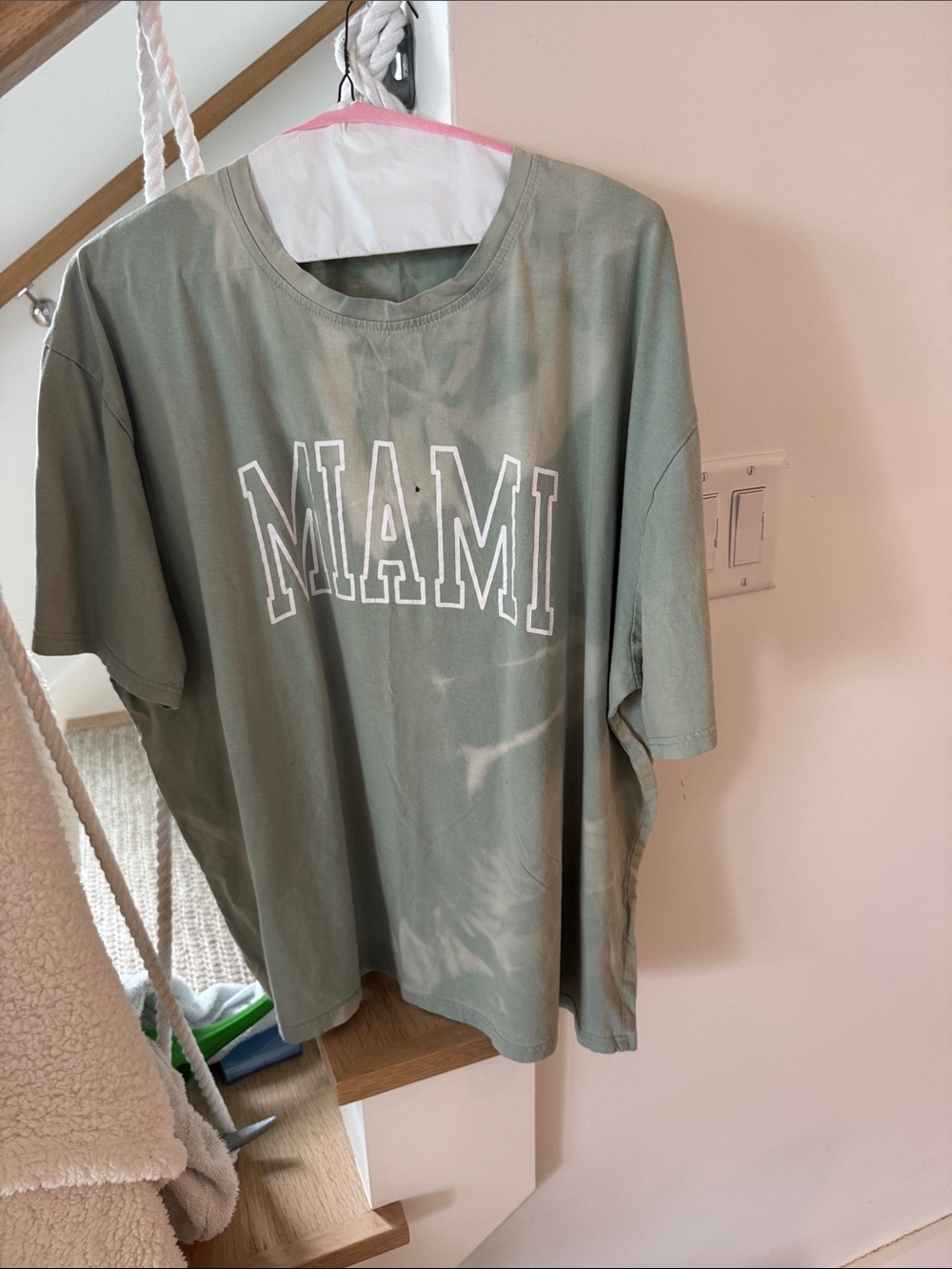ROMWE Sage Green MIAMI Graphic Short Sleeve Tee